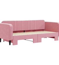 Tagesbett Ausziehbar Rosa 90x200 cm Samt