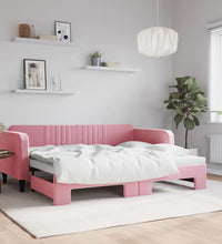 Tagesbett Ausziehbar Rosa 90x200 cm Samt