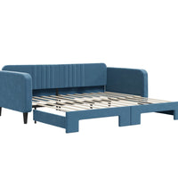 Tagesbett Ausziehbar Blau 100x200 cm Samt