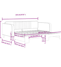 Tagesbett Ausziehbar Blau 100x200 cm Samt