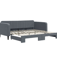 Tagesbett Ausziehbar Dunkelgrau 100x200 cm Samt