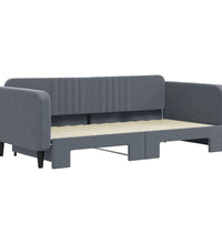 Tagesbett Ausziehbar Dunkelgrau 100x200 cm Samt