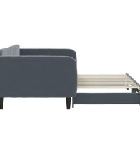 Tagesbett Ausziehbar Dunkelgrau 100x200 cm Samt