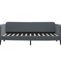 Tagesbett Ausziehbar Dunkelgrau 100x200 cm Samt