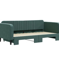 Tagesbett Ausziehbar Dunkelgrün 100x200 cm Samt