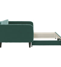 Tagesbett Ausziehbar Dunkelgrün 100x200 cm Samt