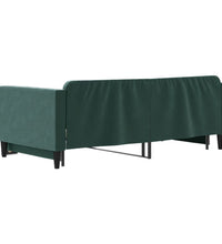 Tagesbett Ausziehbar Dunkelgrün 100x200 cm Samt