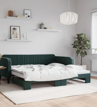 Tagesbett Ausziehbar Dunkelgrün 100x200 cm Samt