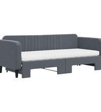 Tagesbett Ausziehbar mit Matratzen Dunkelgrau 80x200 cm Samt