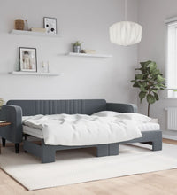 Tagesbett Ausziehbar mit Matratzen Dunkelgrau 80x200 cm Samt