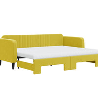 Tagesbett Ausziehbar mit Matratzen Gelb 80x200 cm Samt