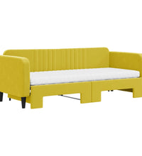 Tagesbett Ausziehbar mit Matratzen Gelb 80x200 cm Samt