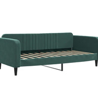 Tagesbett Ausziehbar mit Matratzen Dunkelgrün 90x200 cm Samt