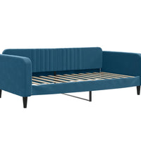 Tagesbett Ausziehbar mit Matratzen Blau 100x200 cm Samt