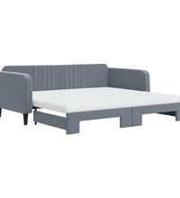 Tagesbett Ausziehbar mit Matratzen Dunkelgrau 100x200 cm Samt