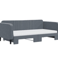 Tagesbett Ausziehbar mit Matratzen Dunkelgrau 100x200 cm Samt