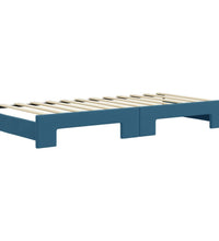 Tagesbett Ausziehbar mit Schubladen Blau 80x200 cm Samt