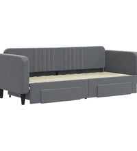 Tagesbett Ausziehbar mit Schubladen Dunkelgrau 80x200 cm Samt
