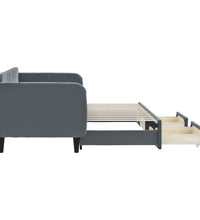 Tagesbett Ausziehbar mit Schubladen Dunkelgrau 80x200 cm Samt