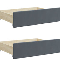 Tagesbett Ausziehbar mit Schubladen Dunkelgrau 80x200 cm Samt