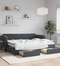 Tagesbett Ausziehbar mit Schubladen Dunkelgrau 80x200 cm Samt