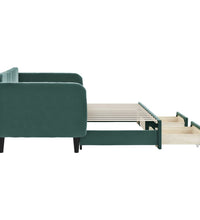 Tagesbett Ausziehbar mit Schubladen Dunkelgrün 80x200 cm Samt