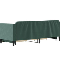 Tagesbett Ausziehbar mit Schubladen Dunkelgrün 80x200 cm Samt