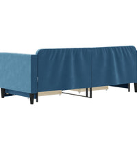 Tagesbett Ausziehbar mit Schubladen Blau 90x200 cm Samt