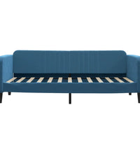 Tagesbett Ausziehbar mit Schubladen Blau 90x200 cm Samt