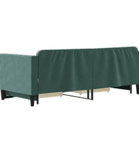 Tagesbett Ausziehbar mit Schubladen Dunkelgrün 90x200 cm Samt