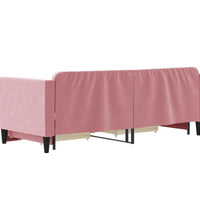 Tagesbett Ausziehbar mit Schubladen Rosa 90x200 cm Samt