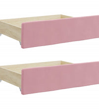 Tagesbett Ausziehbar mit Schubladen Rosa 90x200 cm Samt
