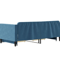 Tagesbett Ausziehbar mit Schubladen Blau 100x200 cm Samt