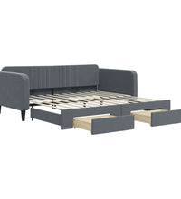 Tagesbett Ausziehbar mit Schubladen Dunkelgrau 100x200 cm Samt