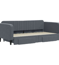 Tagesbett Ausziehbar mit Schubladen Dunkelgrau 100x200 cm Samt