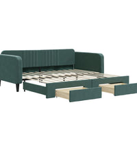 Tagesbett Ausziehbar mit Schubladen Dunkelgrün 100x200 cm Samt