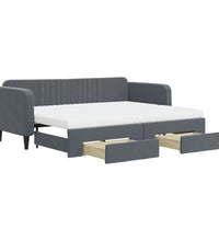 Tagesbett Ausziehbar mit Schubladen Dunkelgrau 80x200 cm Samt