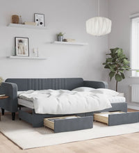 Tagesbett Ausziehbar mit Schubladen Dunkelgrau 80x200 cm Samt