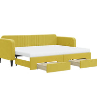 Tagesbett Ausziehbar mit Schubladen Gelb 80x200 cm Samt