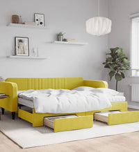 Tagesbett Ausziehbar mit Schubladen Gelb 80x200 cm Samt