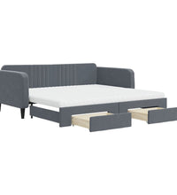 Tagesbett Ausziehbar mit Schubladen Dunkelgrau 100x200 cm Samt