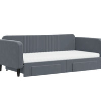 Tagesbett Ausziehbar mit Schubladen Dunkelgrau 100x200 cm Samt
