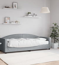 Tagesbett mit Matratze Hellgrau 80x200 cm Stoff