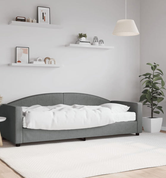 Tagesbett mit Matratze Dunkelgrau 80x200 cm Stoff