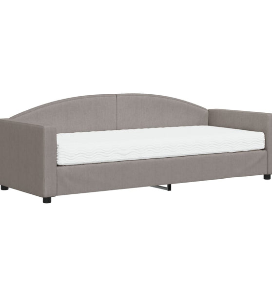 Tagesbett mit Matratze Taupe 80x200 cm Stoff