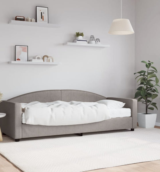 Tagesbett mit Matratze Taupe 80x200 cm Stoff