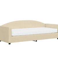 Tagesbett mit Matratze Creme 80x200 cm Stoff
