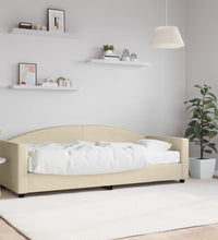 Tagesbett mit Matratze Creme 80x200 cm Stoff