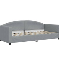 Tagesbett mit Matratze Hellgrau 90x200 cm Stoff