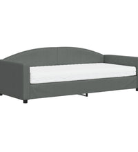 Tagesbett mit Matratze Dunkelgrau 90x200 cm Stoff